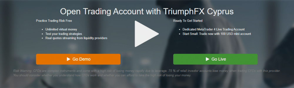 Available Account Types on TriumphFX 