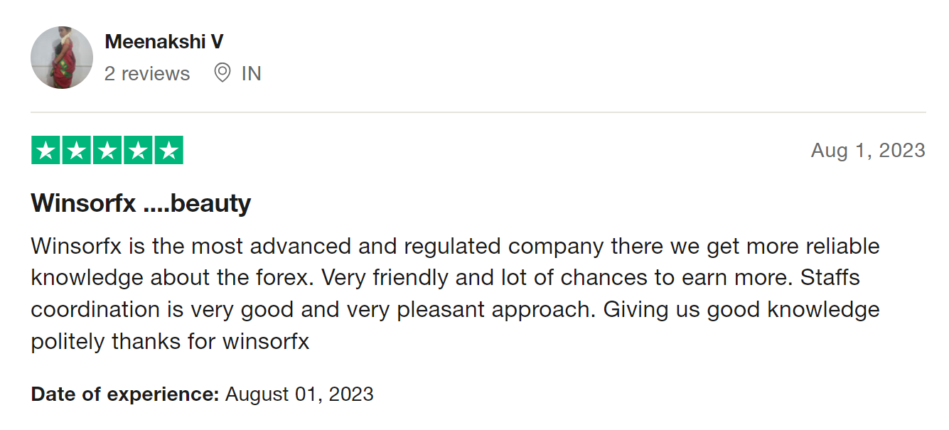 trustpilot review of winsorfx