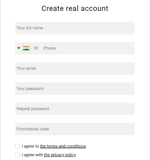 1primeoptions create real account