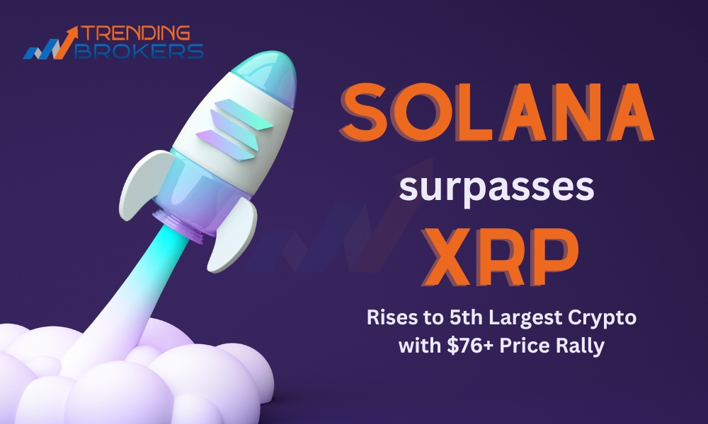 Solana Surpasses XRP Rises to 5th Largest Crypto with $76+ Price Rally